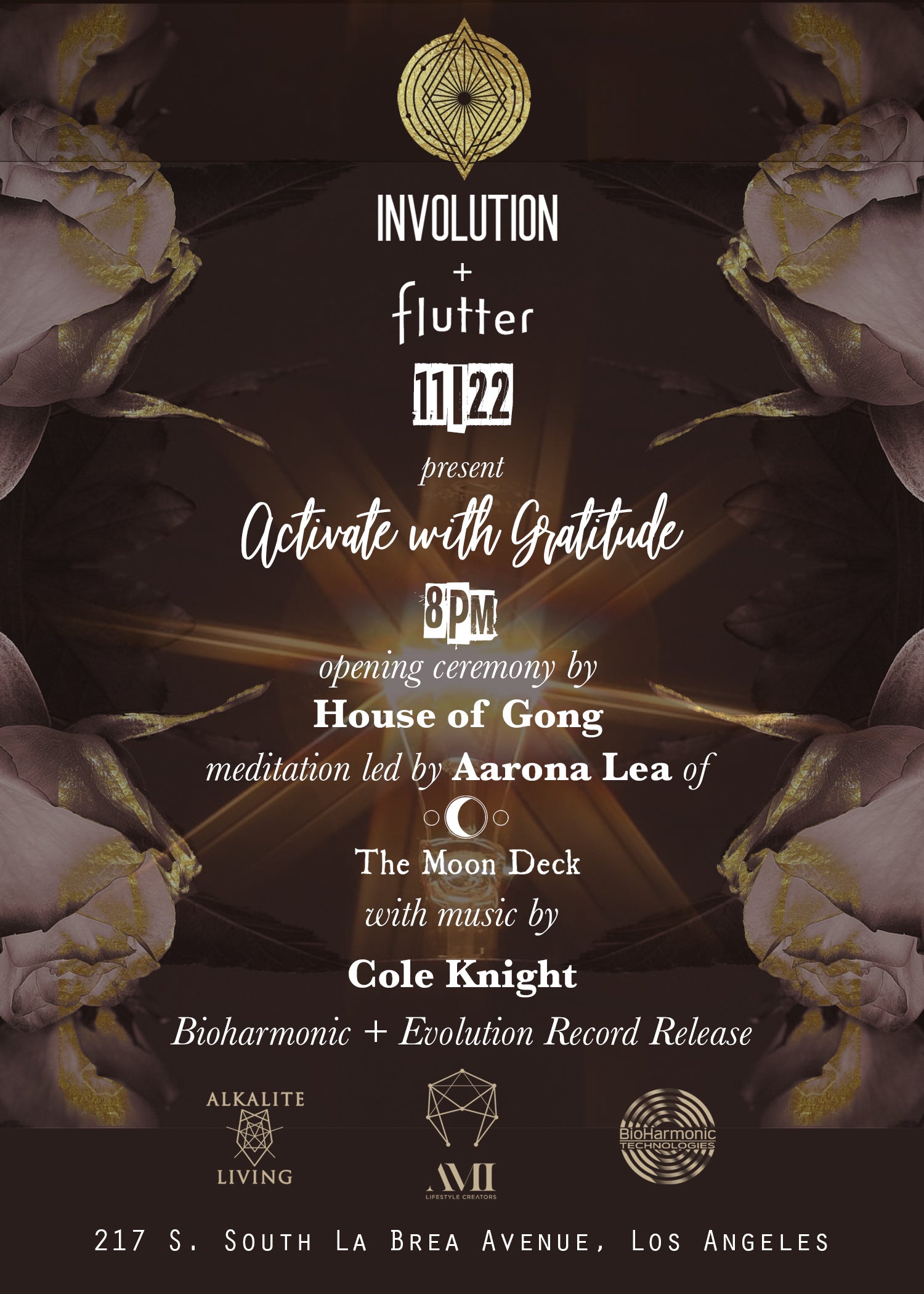 INVOLUTION + FLUTTER PRESENT “ACTIVATE WITH GRATITUDE” 11/22/19